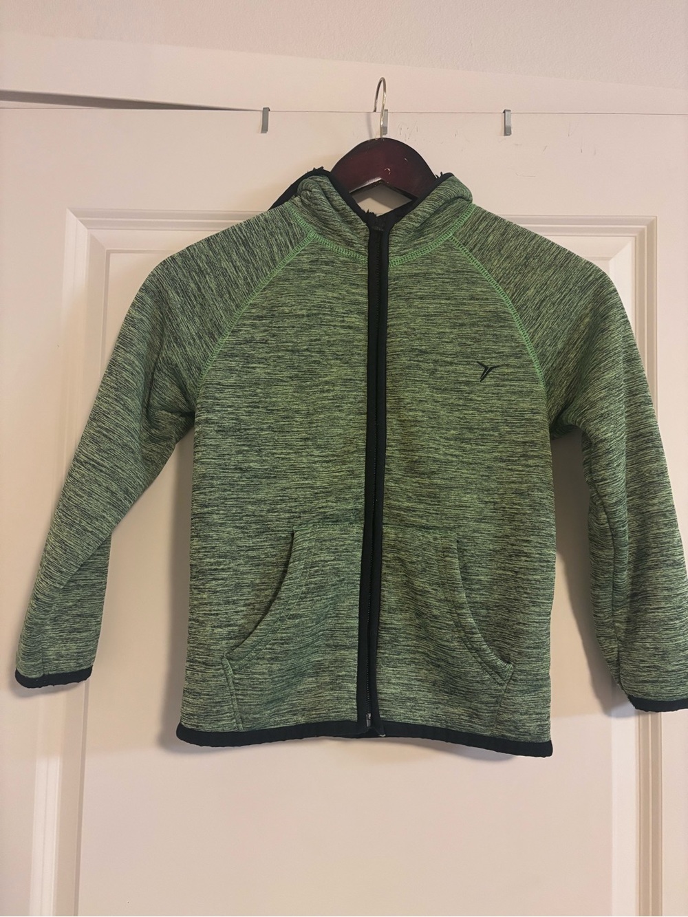 Kids Green Full-Zip Fleece Lined Hoodie Jacket